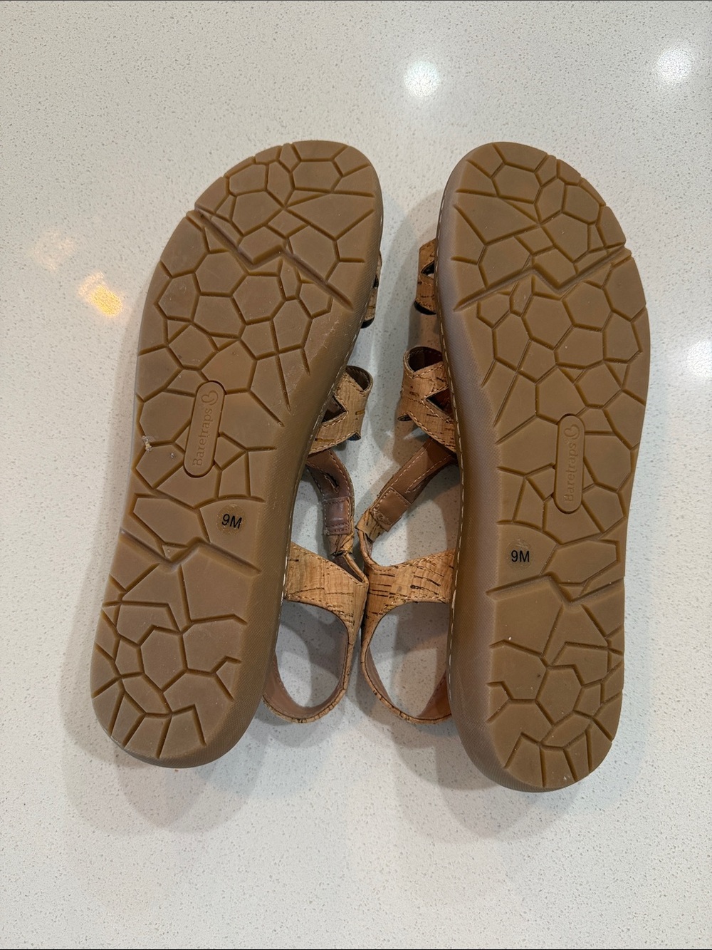 BareTraps Tan Cork-Style Strappy Slingback Sandals Size 9 - Picture 6 of 8